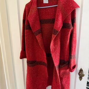 Cyrus Women's Red and Brown Cardigan